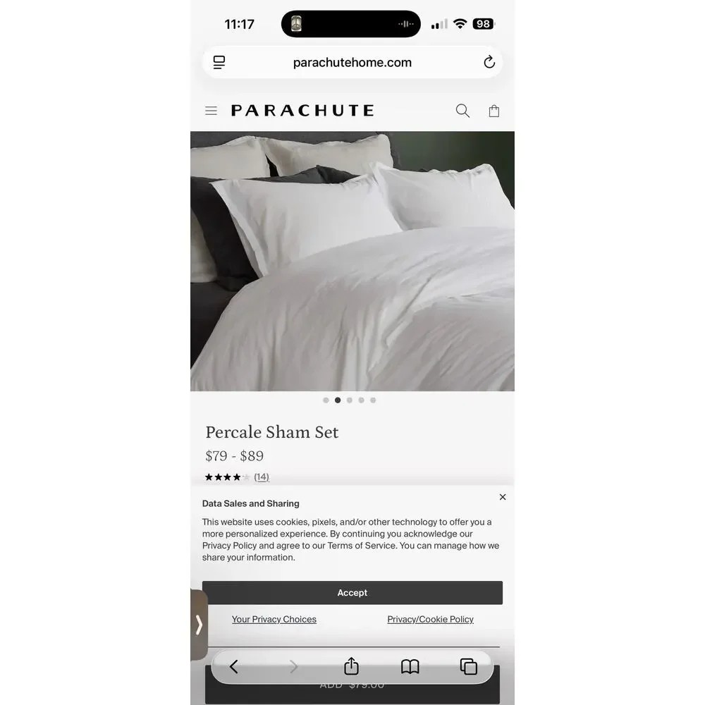 Parachute nwt percale